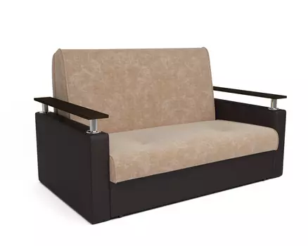 Прямой диван Шарм, микровелюр и экокожа, 140 см