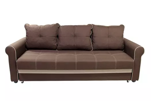 Прямой диван Верона феникс дарк браун (НПБ)