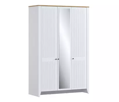 Шкаф 3х дверный Монтана СБ-3544 Белый Альпийский,Дуб Гамильтон/МДФ Дуб Белый