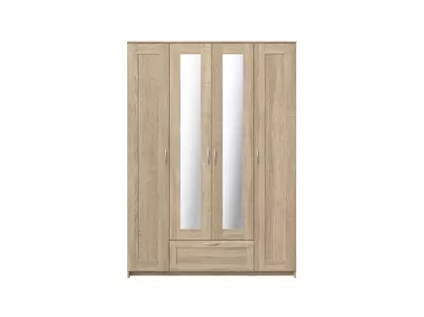 Шкаф 4 двери и 1 ящик СИРИУС 156х59х220 (с 2 зеркалами)