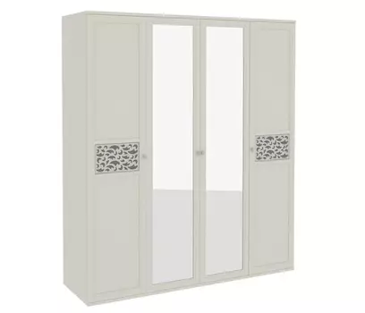 Шкаф для одежды с зеркалом (серебро) ШО-04 (2г/2зр)