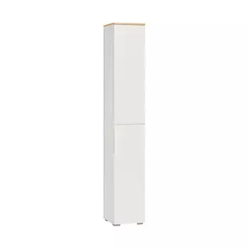 Шкаф-пенал Октава 13.228, белая шагрень, дуб золотой крафт