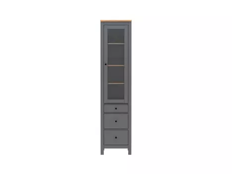 Шкаф с витриной САГА 50, ясень RU