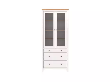 Шкаф с витриной САГА 90, ясень RU