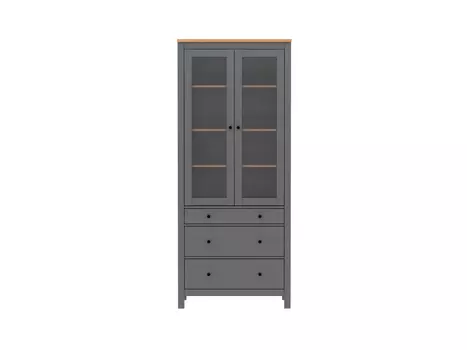 Шкаф с витриной САГА 90, ясень RU