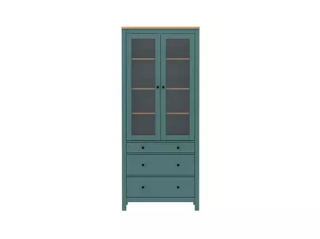 Шкаф с витриной САГА 90, ясень RU