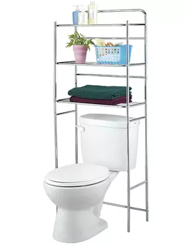 Стеллаж UniStor CODY напольный трехъярусный для туалета с дополнительной фиксацией к стене.
