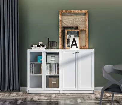 Стеллажи Твин СБ-3380 Белые