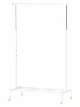 Стойка для одежды UniStor WHITNEY на колёсах и полкой для обуви.