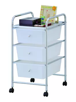 Тележка UniStor DOLLY с тремя ящиками передвижная, на колёсиках.