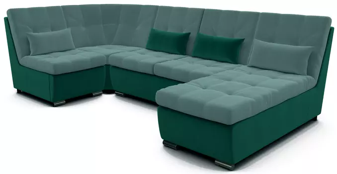 Угловой диван Аджио П-образный, велюр