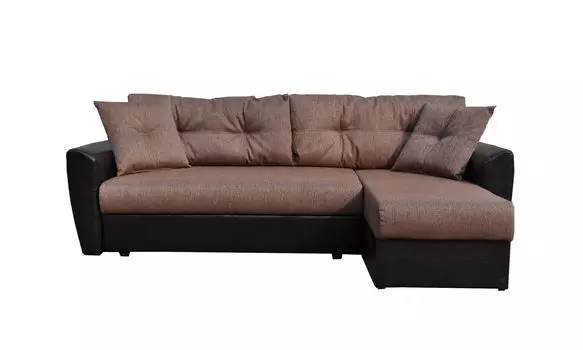 Угловой диван Амстердам рогожка коричневая (универсальный)