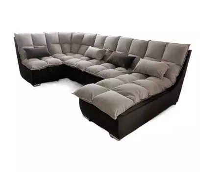 Угловой диван Доменика П-образный, велюр