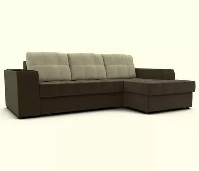 Угловой диван ЭДИНБУРГ с оттоманкой, велюр