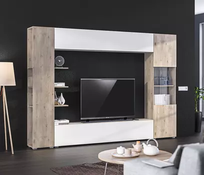 Виктория СБ-3246 Стенка Дуб Риббек,Белый