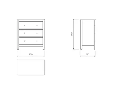 2.08.02.020.6 САГА комод 3 ящика темно-бирюзовый