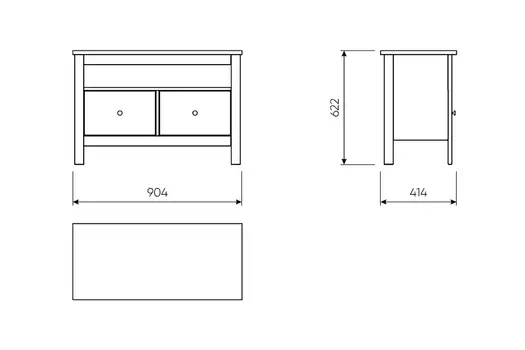 2.08.03.080.6 САГА тумба 2 ящика темно-бирюзовая RU