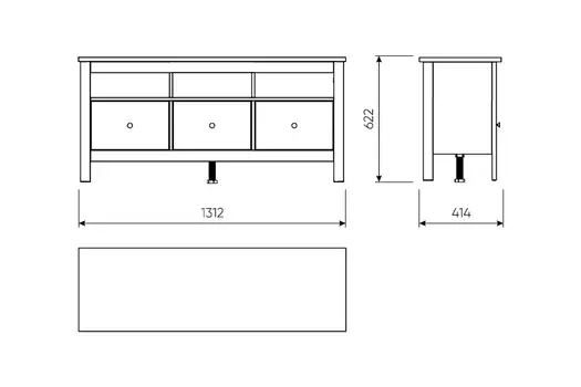 2.08.03.090.6 САГА тумба 3 ящика темно-бирюзовая RU