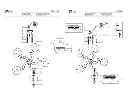 324016105 Альфа 5*60W E27 220 V люстра De city