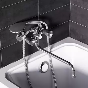 349500000 Смеситель для ванны и душа, с длинным изливом