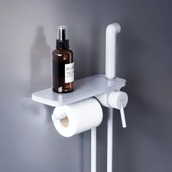 773500200 Смеситель, монтируемый в стену с гигиеническим душем и полкой