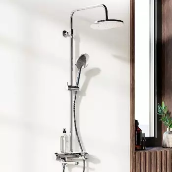 977760000 Душевая система с ванно-душевым термостатическим смесителем-полкой