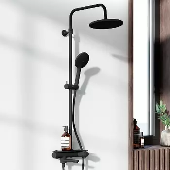 977760300 Душевая система с ванно-душевым термостатическим смесителем-полкой