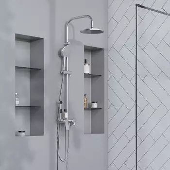 977770000 Душевая система с ванно-душевым смесителем-полкой и гигиеническим душем