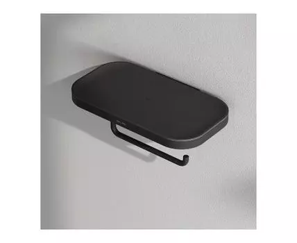 A8F341422 Держатель для туалетной бумаги с полкой, черный