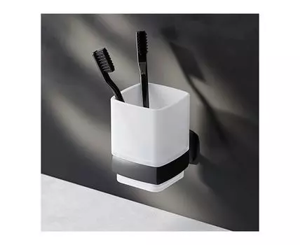 Стакан для зубных щеток настенный AM.PM Gem A9034322 стеклянный, черный