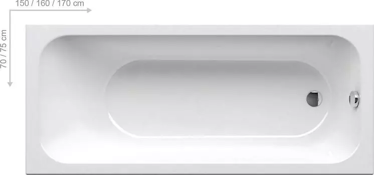 Акриловая ванна Ravak Chrome 170x75 Ravak