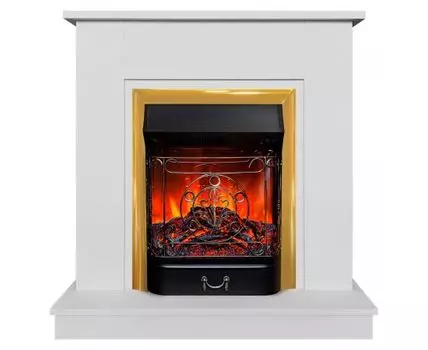 электрокамин Nord STD WTM с очагом Majestic Lux Brass
