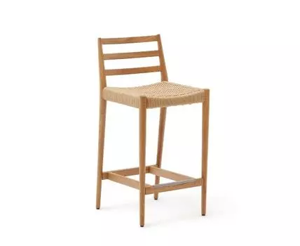 Analy Барный стул из массива дуба с натуральной отделкой и сиденьем из веревки 70 см