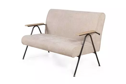 Andy диван двухместный с деревянными подлокотниками, шенилл Shantal beige