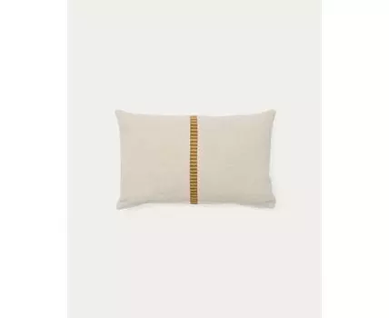Ardit Чехол для подушки из льна и хлопка бежевого цвета с горчичной полосой 30 x 50