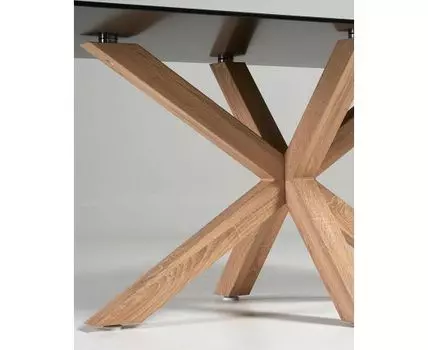 Argo Стол обеденный со стальными ножками Wofect и столешницей из черного стекла 200x100