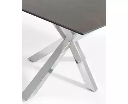 Arya Cтол обеденный 180x100 нержавеющая сталь с керамической столешницей Iron Moss