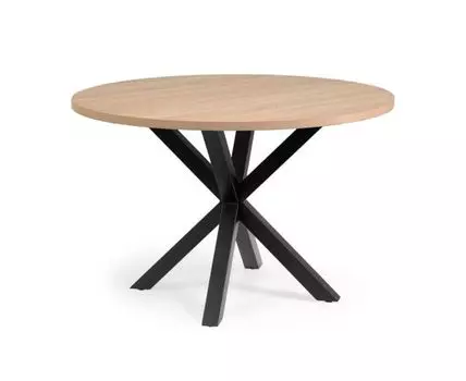 ARYA Стол 119 с бежевой столешницей с отделкой из меламина на стальных ножках с черной отделкой