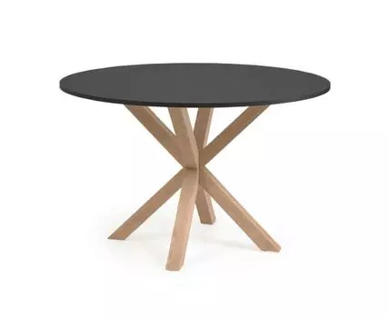 ARYA Стол 119 с черной столешницей из МДФ на стальных ножках с натуральной отделкой