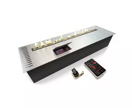 Автоматический биокамин ZeFire М 1000 шлифованный с ДУ (серебристый, 100)