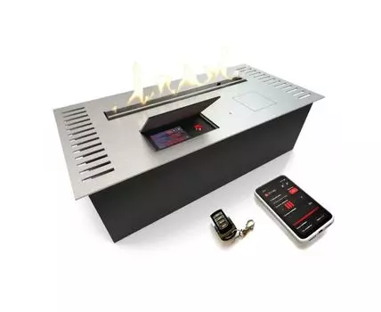 Автоматический биокамин ZeFire М 600 шлифованный с ДУ (серебристый, 60)