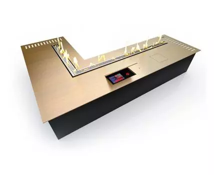 Автоматический биокамин ZeFire М 700x1000 угловой латунный (латунный, 70-100)