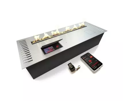 Автоматический биокамин ZeFire М 800 шлифованный с ДУ (серебристый, 80)