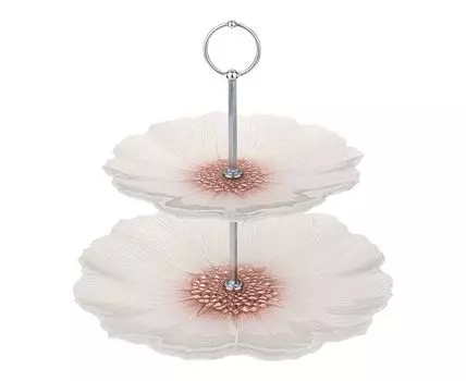 Аксессуар для сервировки и хранения Белый цветок (Этажерки, Белый)