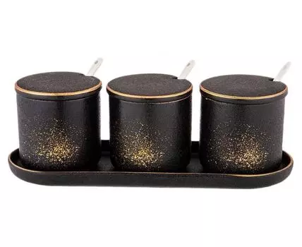 Аксессуар для сервировки и хранения Midnight Gold (Емкости для специй, Черный)