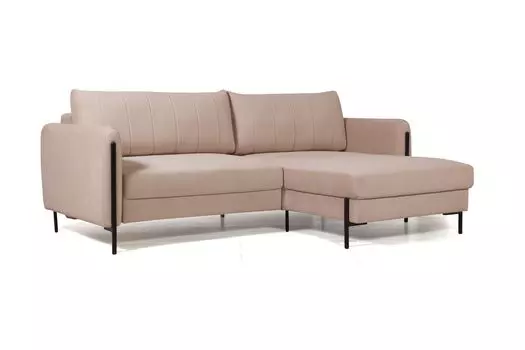Barcelona диван-кровать с шезлонгом, велюр бежевый