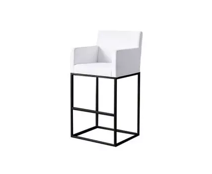 Барный стул EMERY TRACK BRONZE 2, кат. ткани 2 (белый, золотистый, 53)