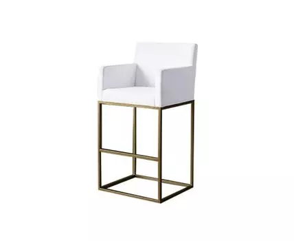 Барный стул EMERY TRACK BURNISHED 3, кат. ткани 3 (белый, золотистый, 53)