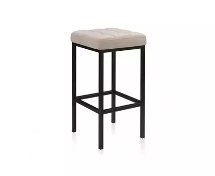 Барный стул Лофт ткань канди крем / черный матовый (Бежевый)