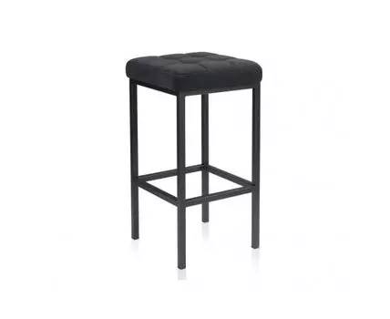 Барный стул Лофт ткань катания черный / черный матовый (Черный)